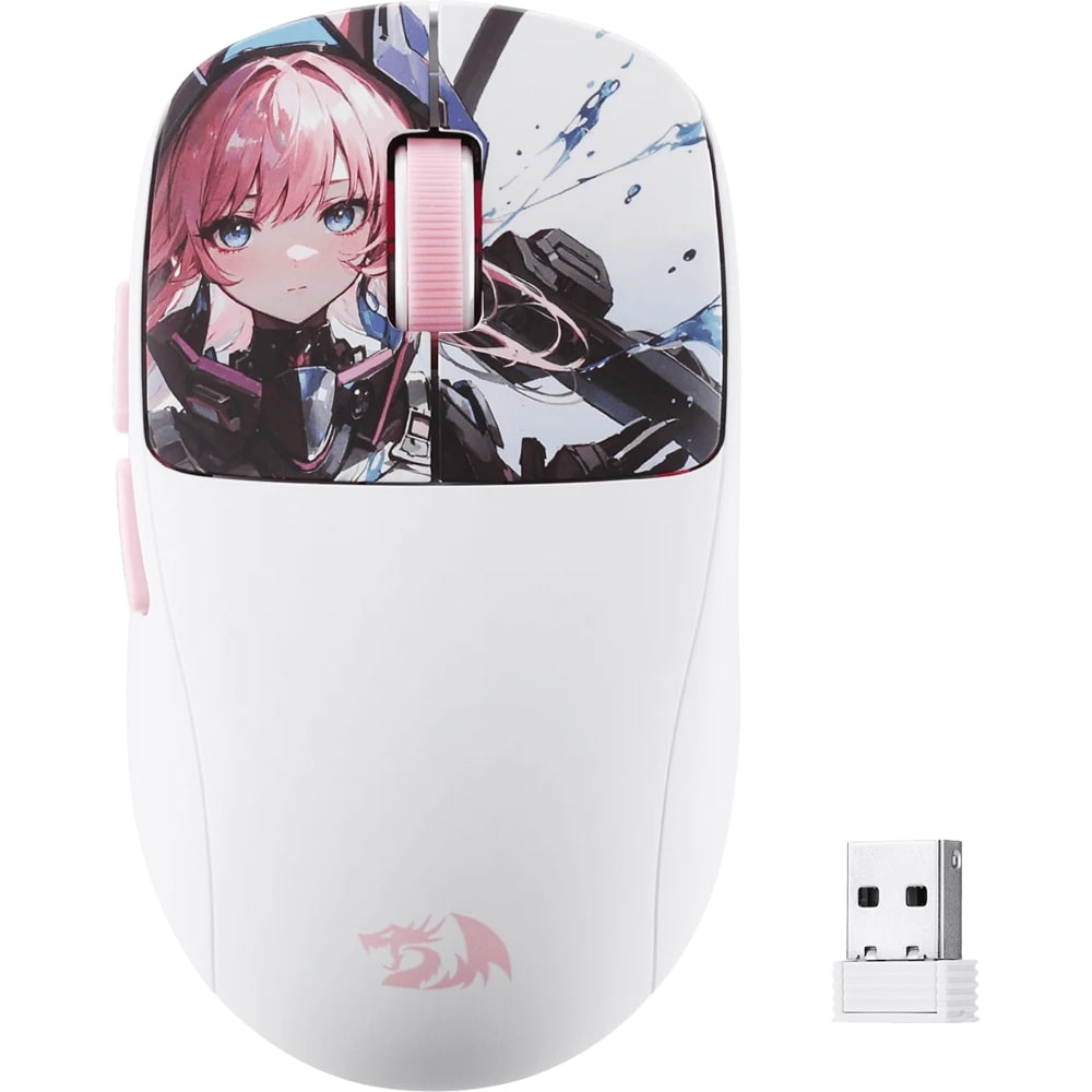Mouse Gaming Wireless REDRAGON Klyamoor Pro, 24000, alb-roz