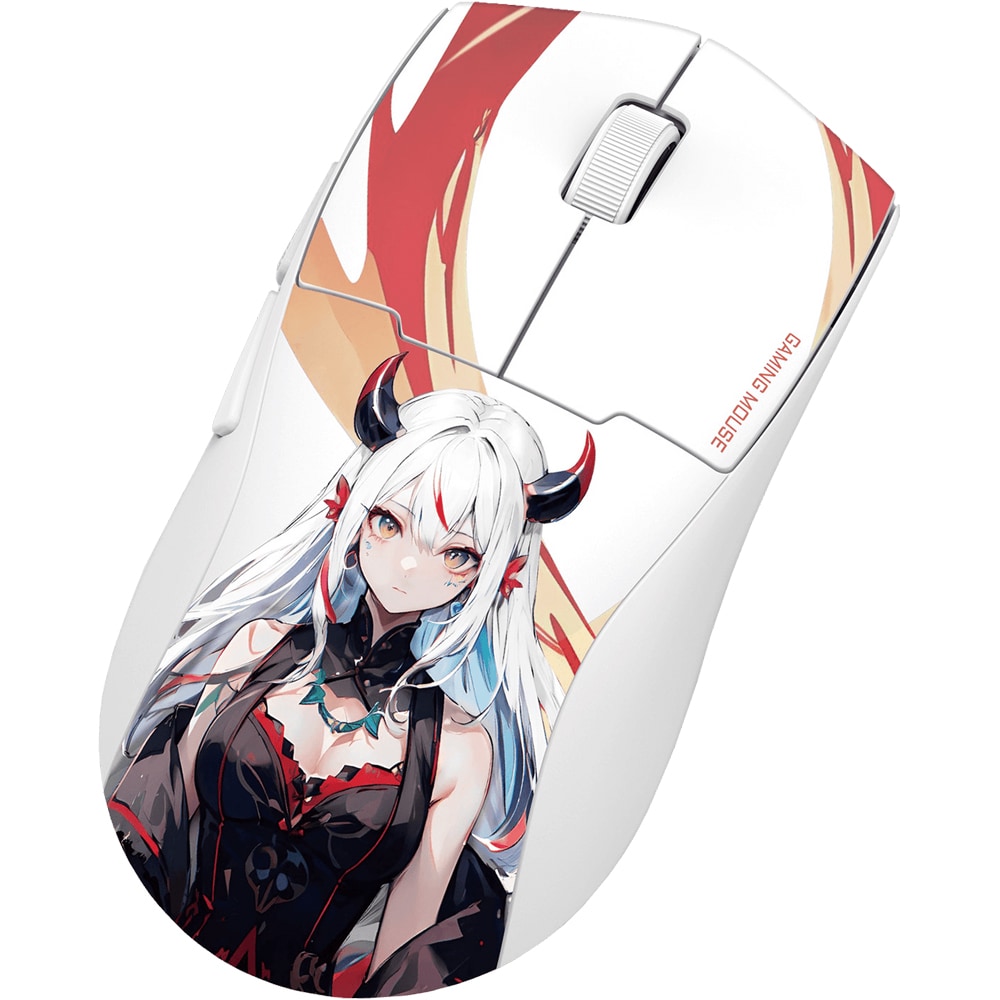 Mouse Gaming Wireless REDRAGON K1ng Max Anime, 26000 dpi, alb
