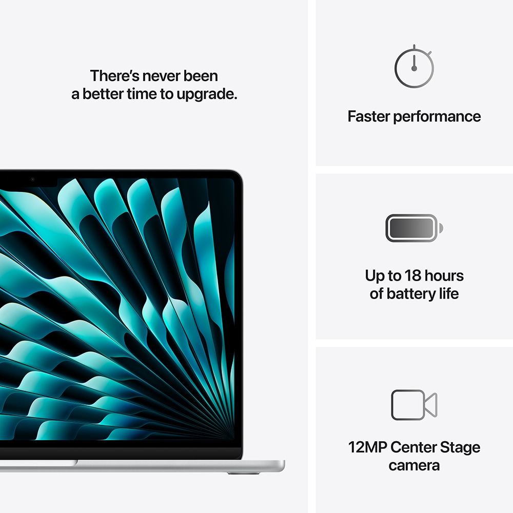 Laptop APPLE MacBook Air 13 mc654ro/a, Apple M4, 13.6" Retina Display, 24GB, SSD 512GB, 10-core GPU, macOS Sequoia, Silver, Tastatura layout INT, Manual RO