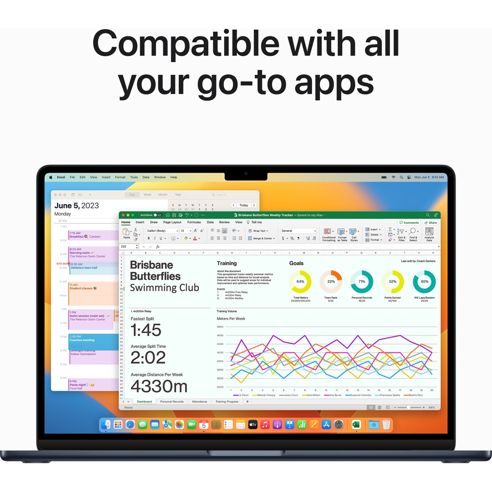 Laptop APPLE MacBook Air 15 z18u001nm, Apple M2, 15.3" Retina Display, 16GB, SSD 1TB, 10-core GPU, macOS Ventura, Midnight, Tastatura layout INT