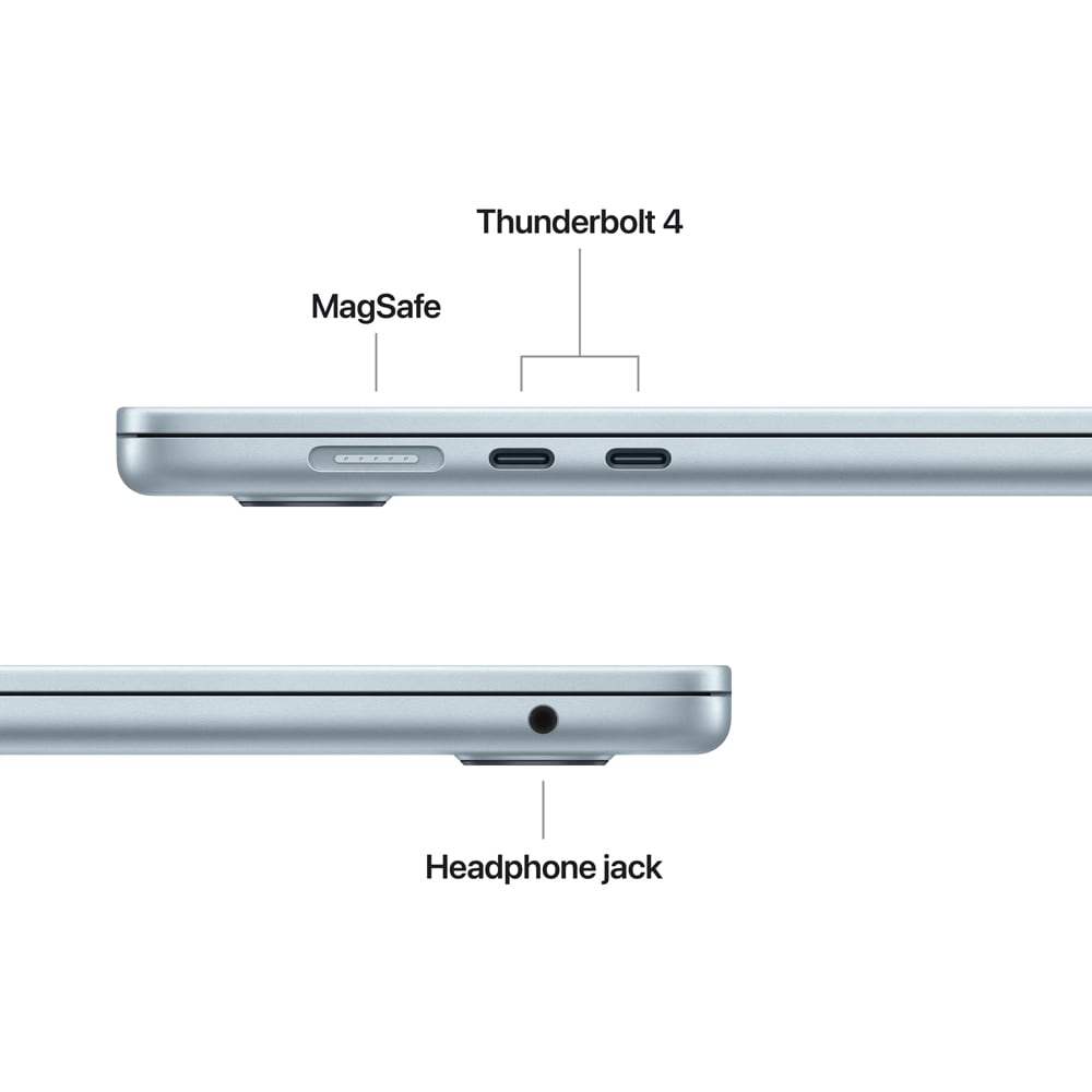 Laptop APPLE MacBook Air 15 mdvt4ro/a, Apple M5 10-core CPU, 15.3" Retina Display, 16GB, SSD 1TB, 10-core GPU, macOS Sequoia, Sky Blue, Tastatura layout INT