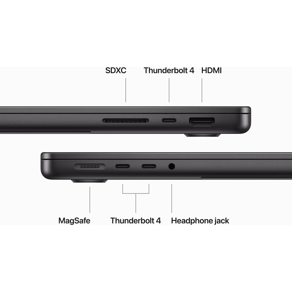 Laptop APPLE MacBook Pro 14 mrx33ro/a, Apple M3 Pro, 14.2" Liquid Retina XDR, 18GB, SSD 512GB, 14-core GPU, macOS Sonoma, Space Black - Tastatura layout INT