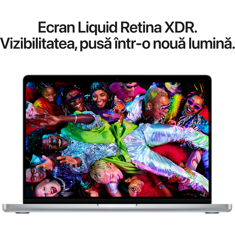 Laptop APPLE MacBook Pro 14 mde44ze/a, Apple M5, 14.2" Liquid Retina XDR, 16GB, SSD 512GB, 10-core GPU, macOS Sequoia, Silver - Tastatura layout INT