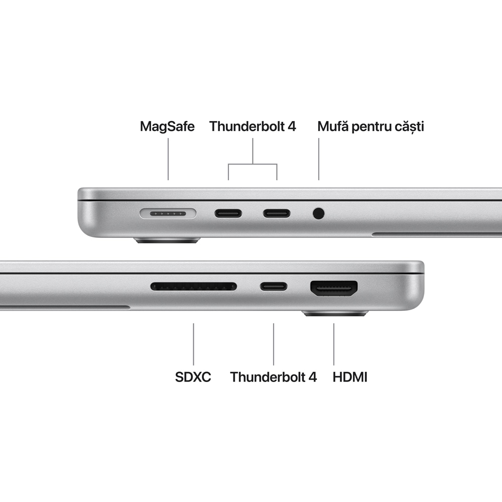 Laptop APPLE MacBook Pro 14 mde44ze/a, Apple M5, 14.2" Liquid Retina XDR, 16GB, SSD 512GB, 10-core GPU, macOS Sequoia, Silver - Tastatura layout INT