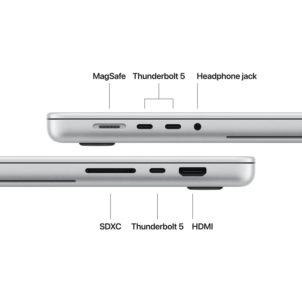 Laptop APPLE MacBook Pro 16 mmf94ro/a, Apple M5 Pro 18-core CPU, 16.3" Touch PROLED XDR, 48GB, SSD 1TB, 20-core GPU, macOS Golden Gate, Silver - Tastatura layout INT