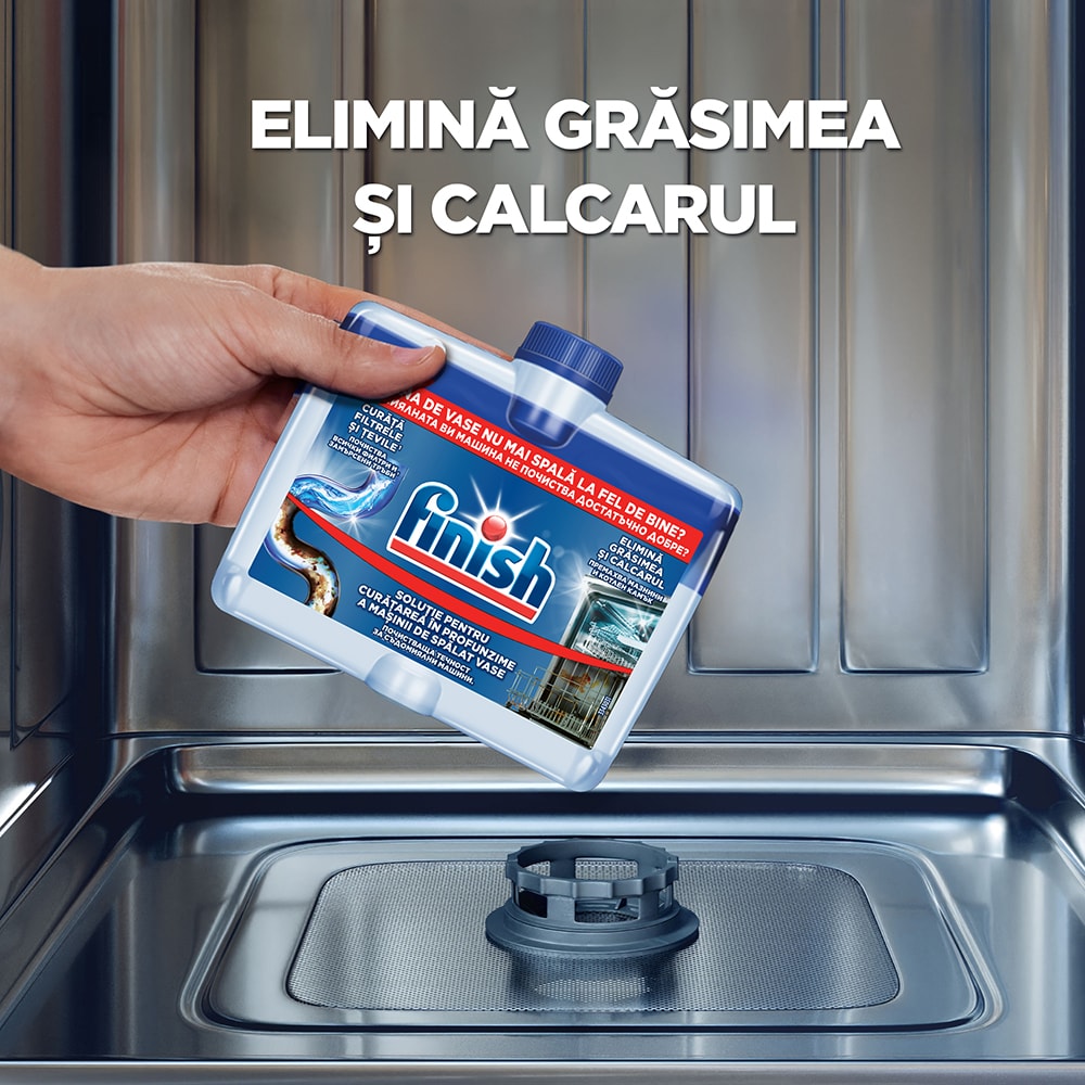 Solutie de curatare masina spalat vase FINISH, 2 x 250ml