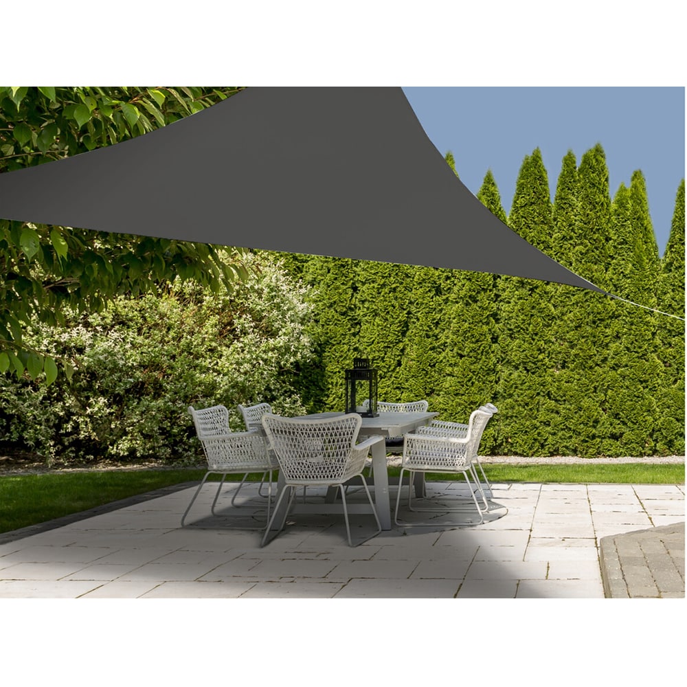 Copertina terasa AMBIANCE Triangle M, poliester, 300 x 300 cm, gri inchis