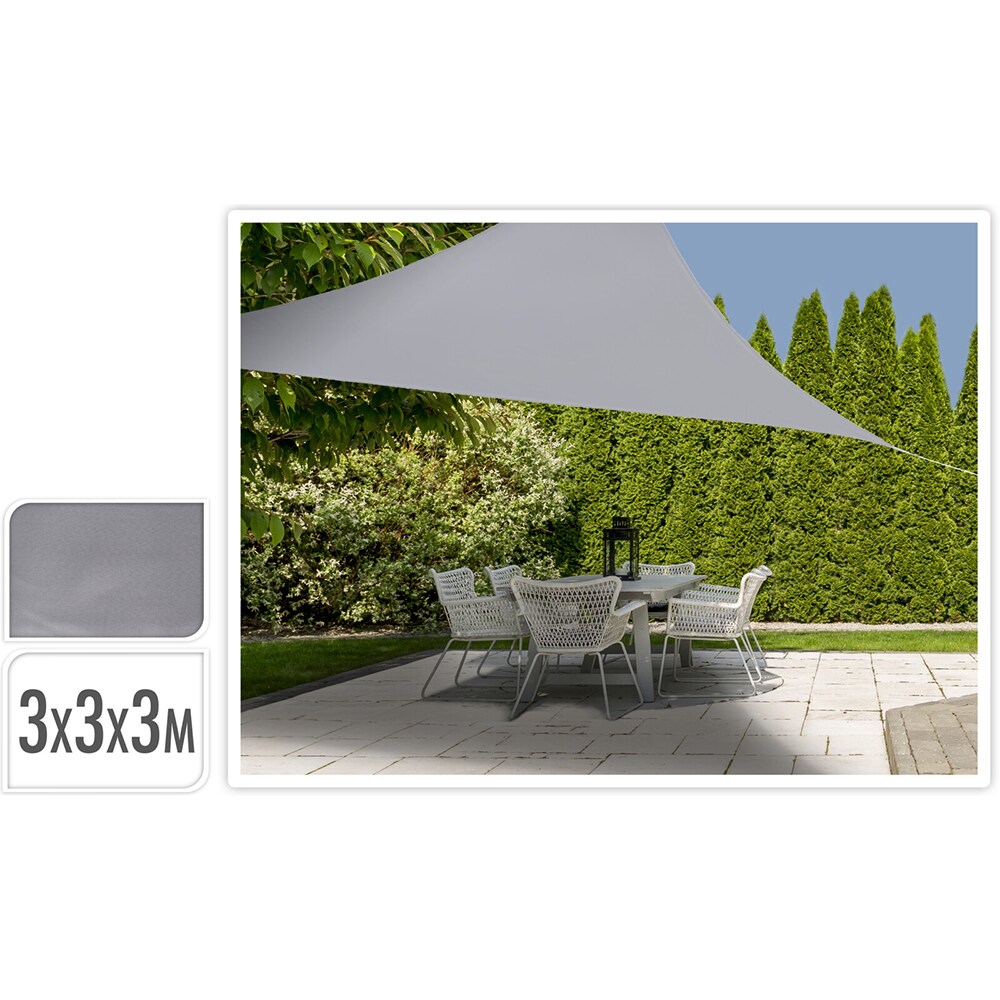 Copertina terasa AMBIANCE Triangle M, poliester, 300 x 300 cm, gri deschis