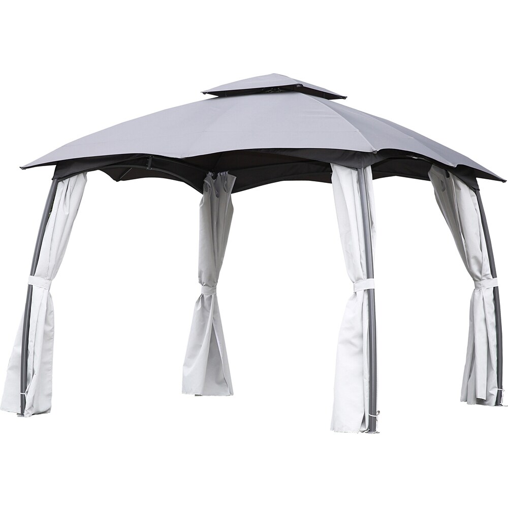 Pavilion terasa AMBIANCE, poliester, 300 x 300 x 270 cm, gri inchis