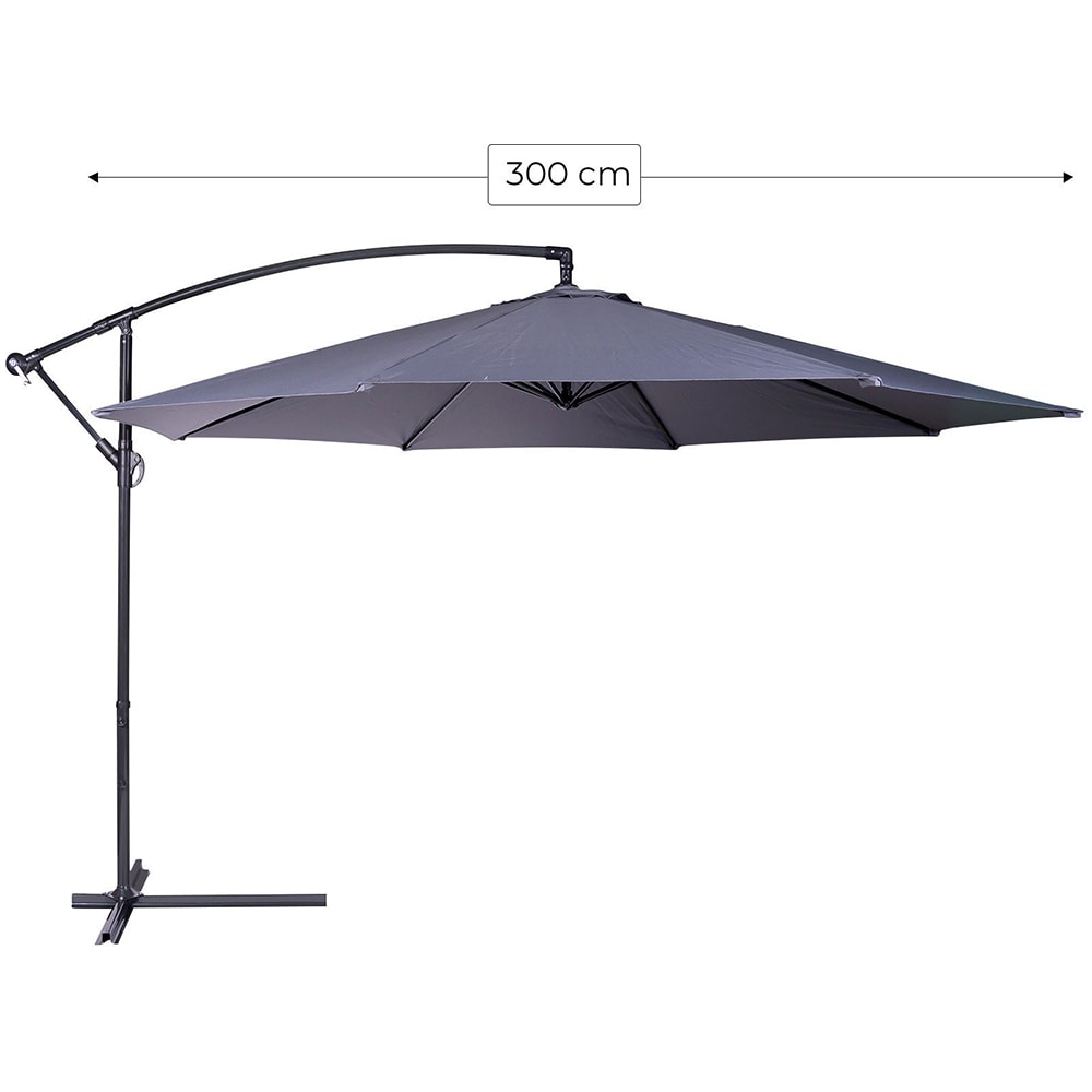 Umbrela terasa AMBIANCE Nana, metal, 300 x 245 cm, gri inchis