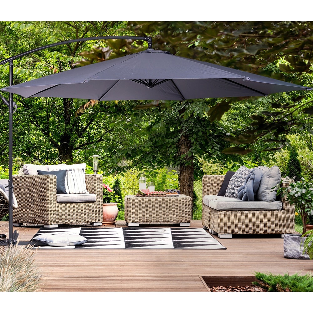 Umbrela terasa AMBIANCE Nana, metal, 300 x 245 cm, gri inchis