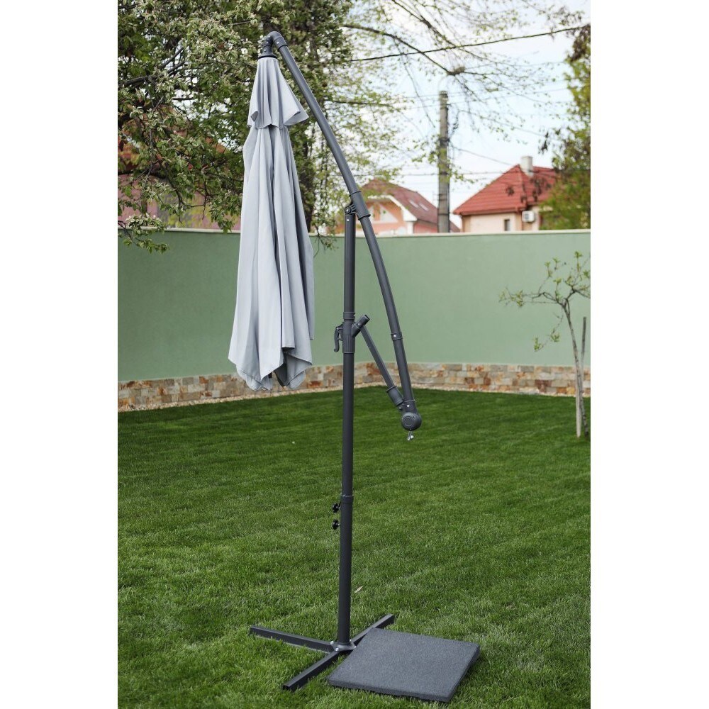 Umbrela terasa AMBIANCE Nana, metal, 300 x 245 cm, gri deschis