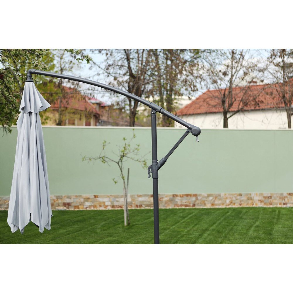 Umbrela terasa AMBIANCE Nana, metal, 300 x 245 cm, gri deschis