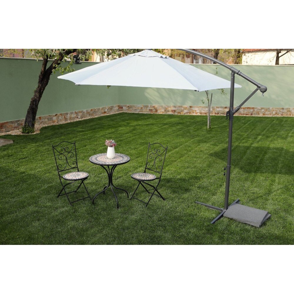 Umbrela terasa AMBIANCE Nana, metal, 300 x 245 cm, gri deschis