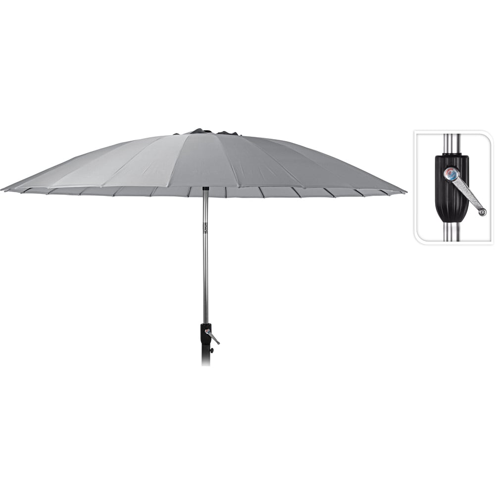 Umbrela terasa AMBIANCE Shanghai, metal, 270 x 245 cm, gri deschis