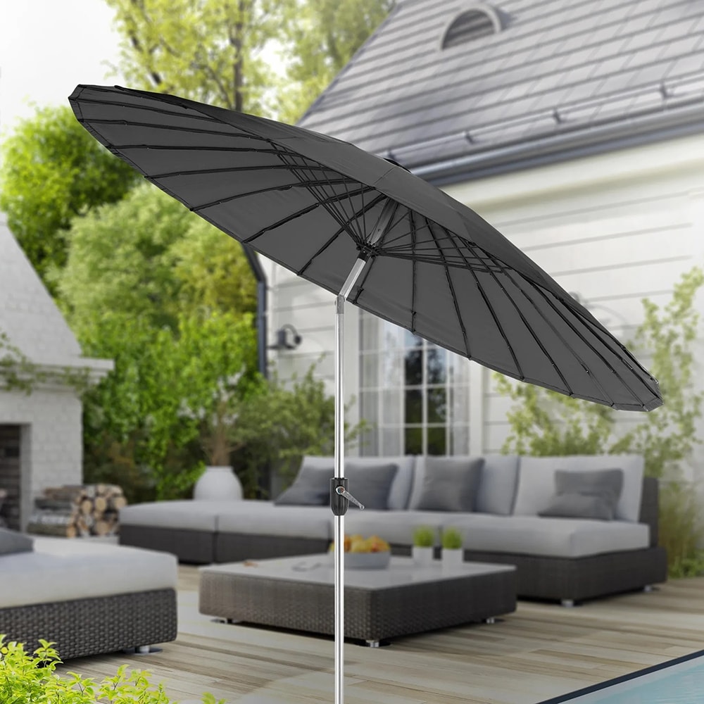 Umbrela terasa AMBIANCE Shanghai, metal, 270 x 245 cm, gri inchis