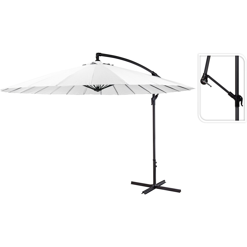 Umbrela terasa AMBIANCE Shanghai, metal, 300 x 248 cm, alb