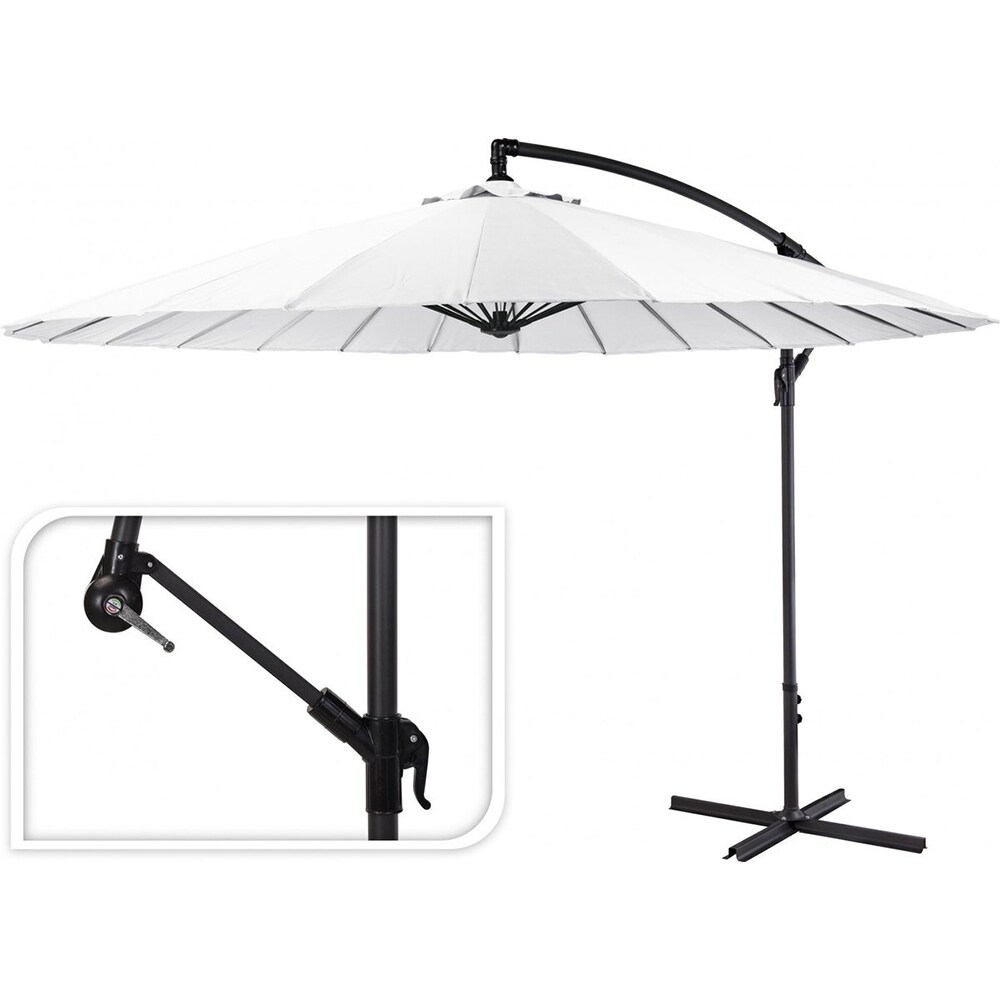 Umbrela terasa AMBIANCE Shanghai, metal, 300 x 248 cm, alb
