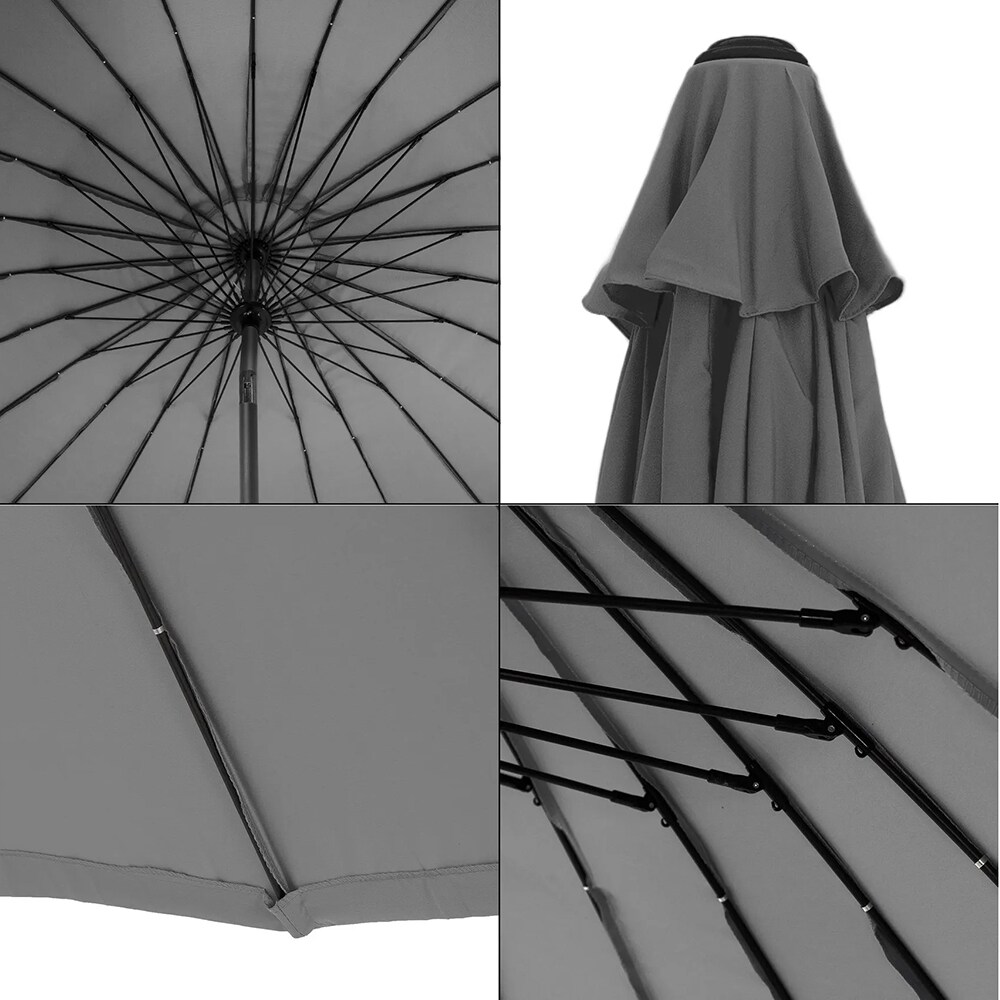 Umbrela terasa AMBIANCE Shanghai, aluminiu, 325 x 255 cm, gri inchis