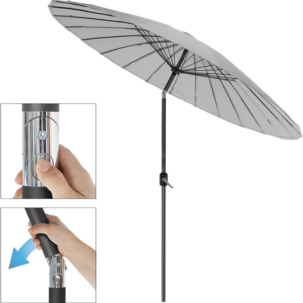 Umbrela terasa AMBIANCE Shanghai, aluminiu, 325 x 255 cm, gri deschis