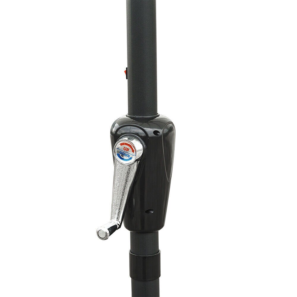 Umbrela terasa cu panou solar AMBIANCE, metal, 270 x 232 cm, iluminare LED, antracit