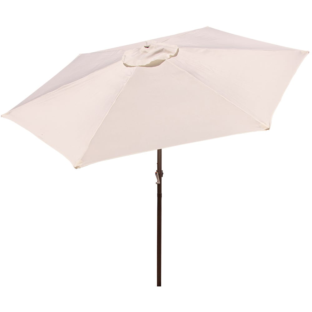 Umbrela terasa cu panou solar AMBIANCE, metal, 270 x 232 cm, iluminare LED, taupe