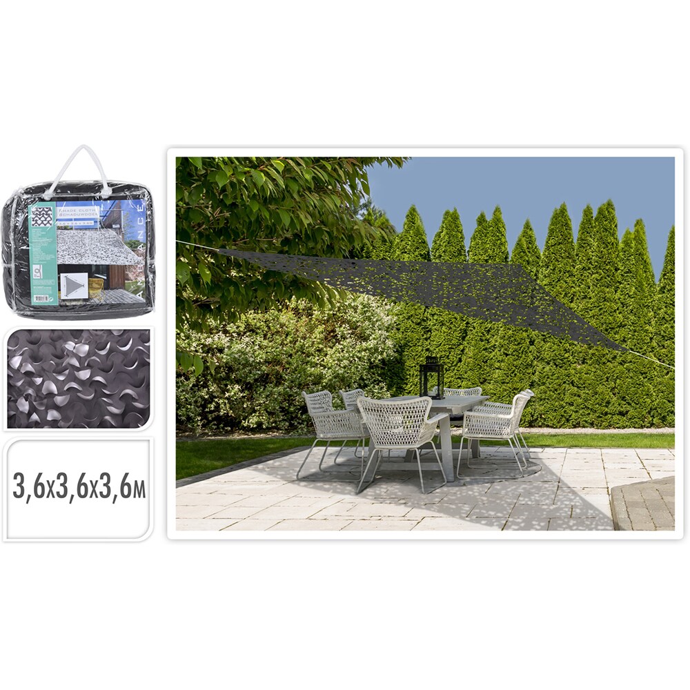 Copertina terasa AMBIANCE Triangle, poliester, 360 x 360 cm, gri inchis