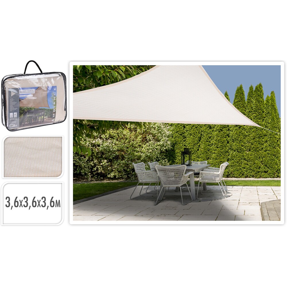 Copertina terasa AMBIANCE Triangle M, poliester, 360 x 360 cm, crem