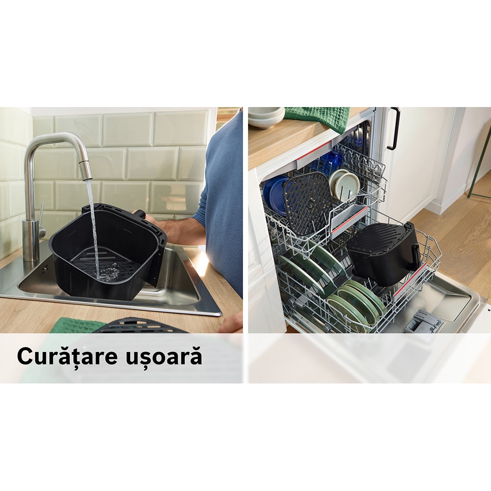 Friteuza cu aer cald BOSCH Seria 4 MAF462B0, 6.1l, 2050W, negru-argintiu