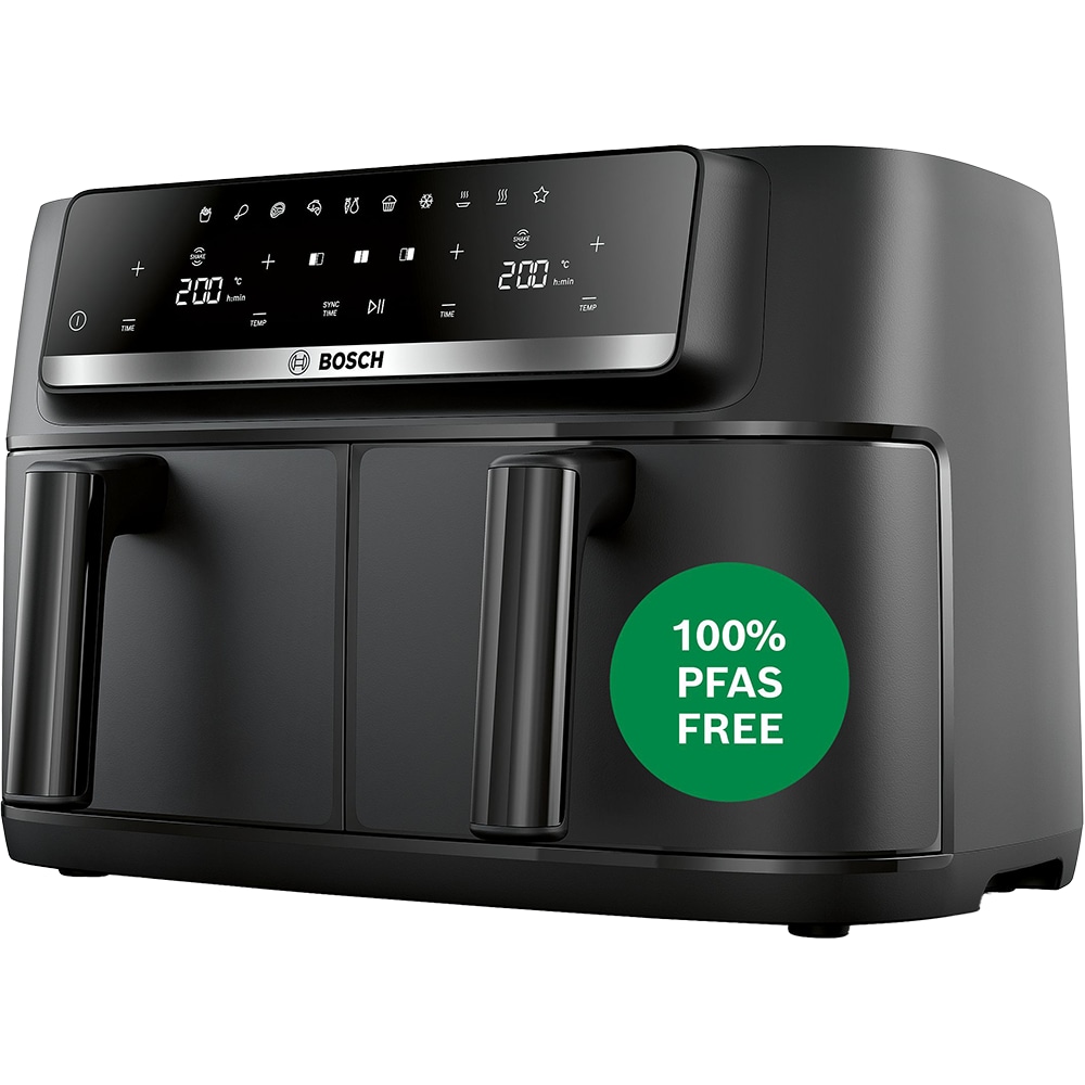 Friteuza cu aer cald dubla BOSCH Seria 4 MAFD440B1, 9l, 2500W, negru-argintiu