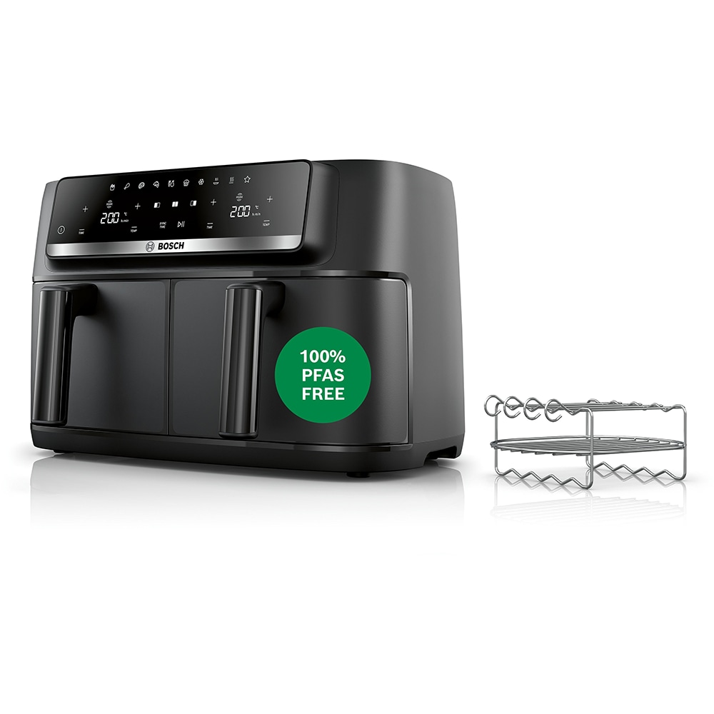 Friteuza cu aer cald dubla BOSCH Seria 4 MAFD440B1, 9l, 2500W, negru-argintiu