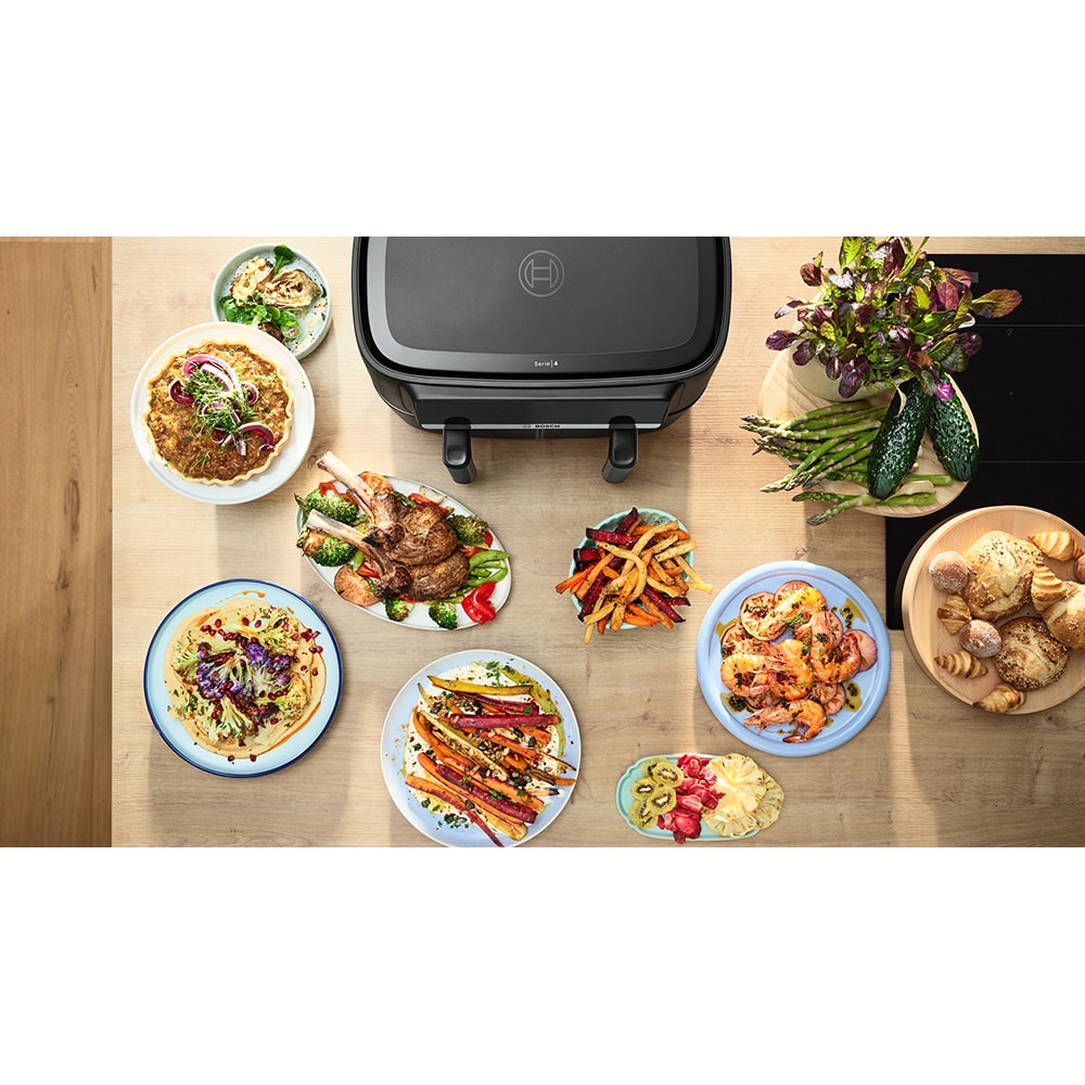 Friteuza cu aer cald dubla BOSCH Seria 4 MAFD440B1, 9l, 2500W, negru-argintiu