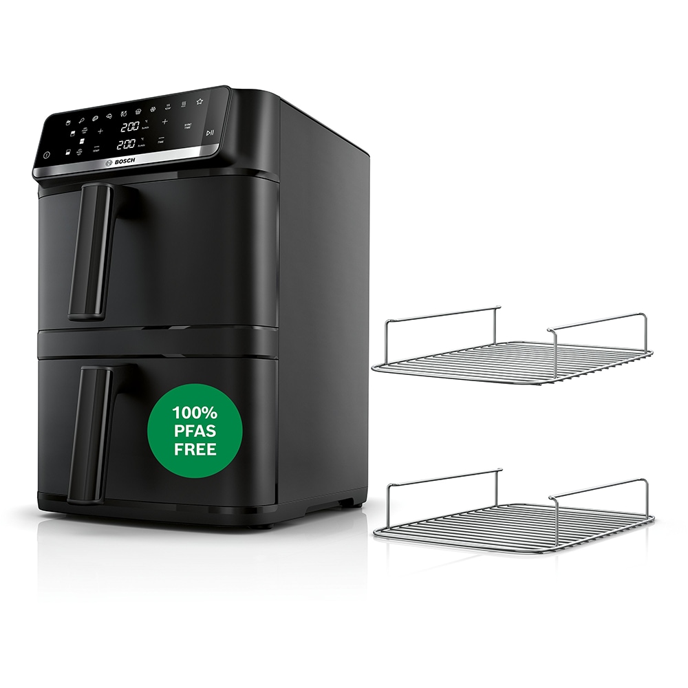 Friteuza cu aer cald dubla BOSCH Seria 6 MAFD661B4, 12l, 2800W, negru