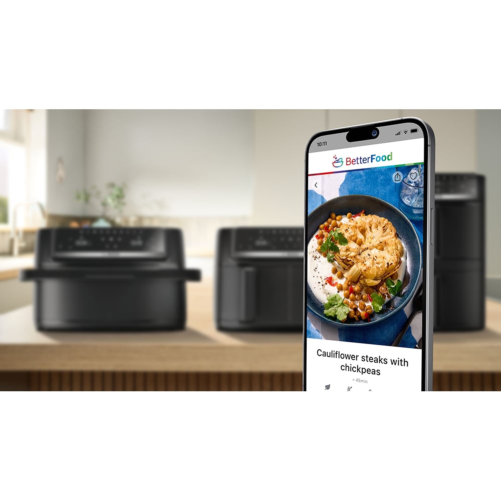 Friteuza cu aer cald dubla BOSCH Seria 6 MAFD661B4, 12l, 2800W, negru