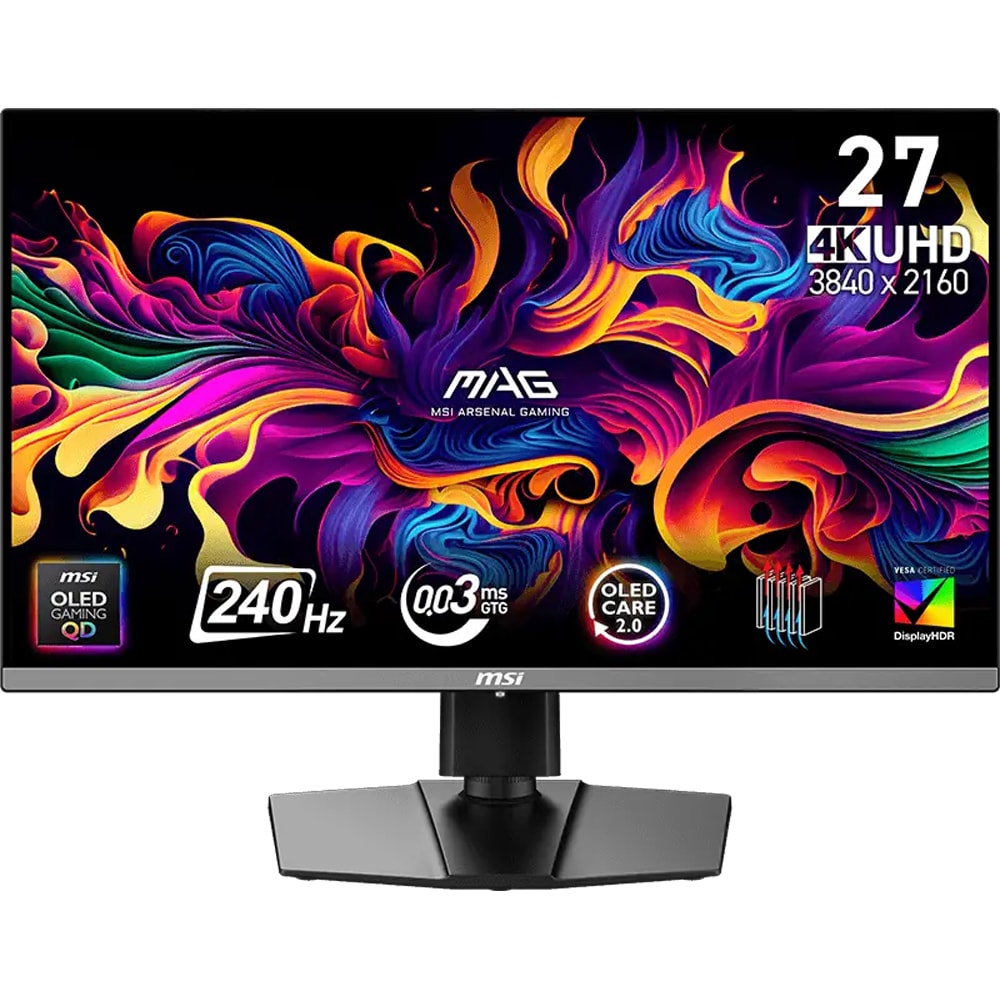 Monitor Gaming QD-OLED MSI MAG 272UP QD-OLED X24, 26.5", 4K UHD, 240Hz, DisplayHDR True Black 400, USB-C, negru