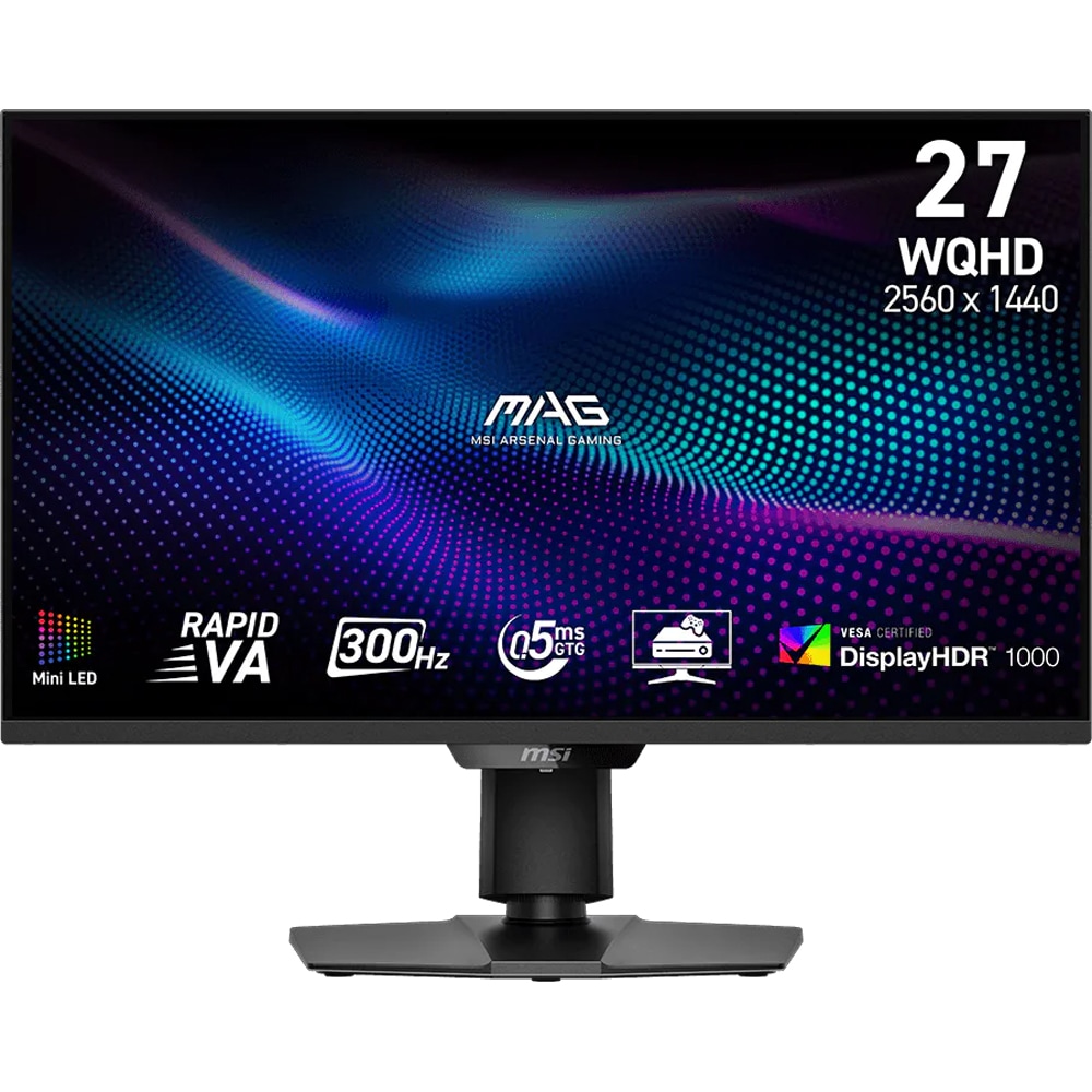 Monitor Gaming Mini LED Rapid VA MSI MAG 274QPF X30MV, 27", QHD, 300Hz, DisplayHDR 1000, AI Vision, negru
