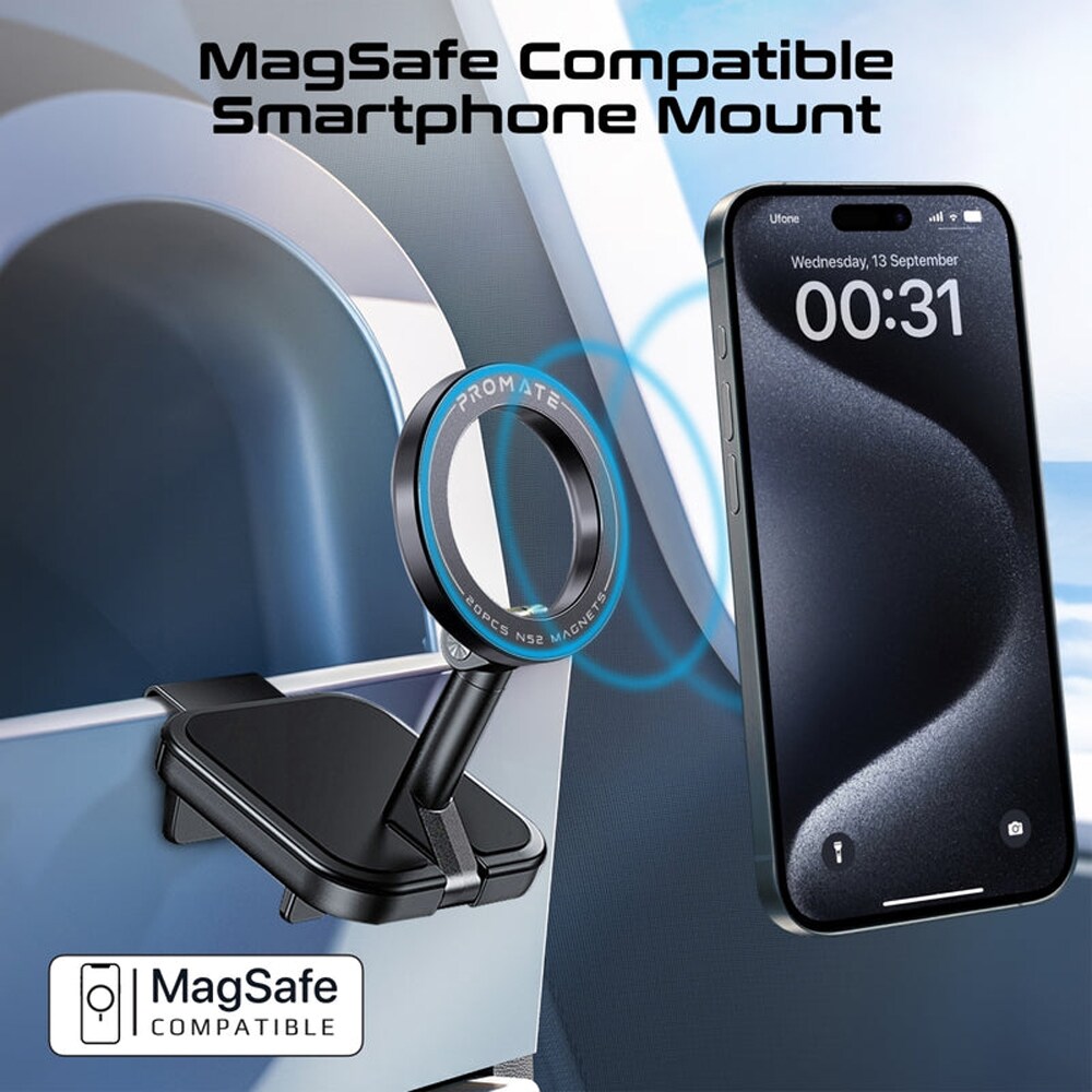 Suport auto PROMATE MagHook, bord, MagSafe, negru