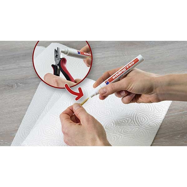 Marker permanent cu vopsea EDDING 750, corp metalic, 2-4 mm, negru