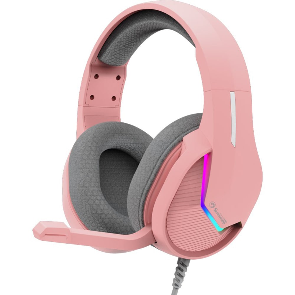 Casti Gaming MARVO H8618, stereo, USB, roz