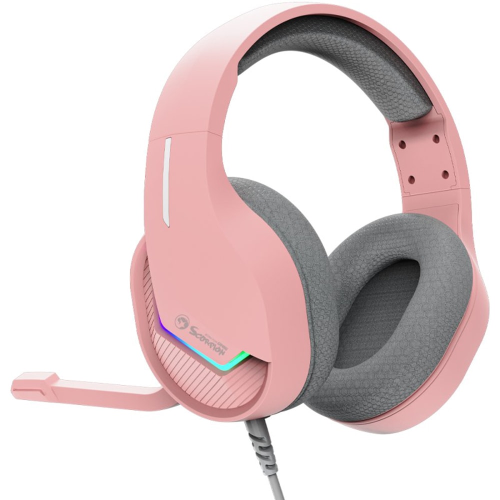 Casti Gaming MARVO H8618, stereo, USB, roz