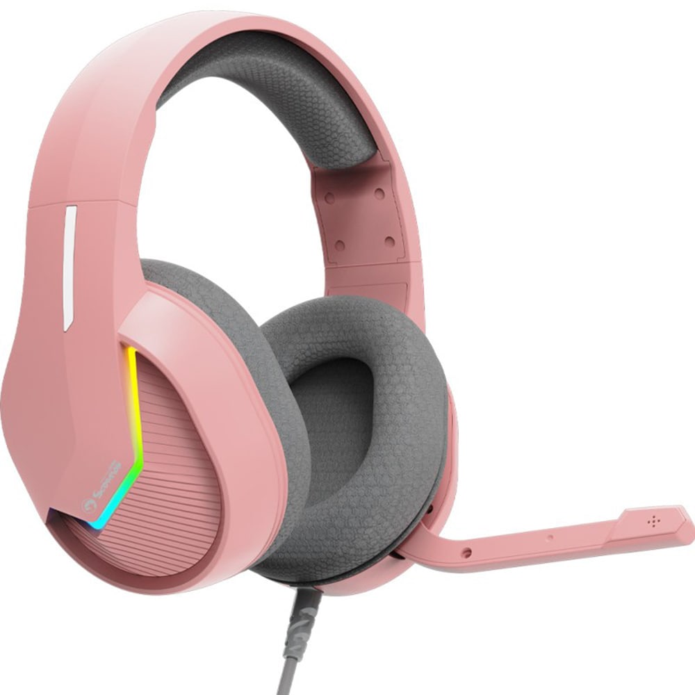 Casti Gaming MARVO H8618, stereo, USB, roz