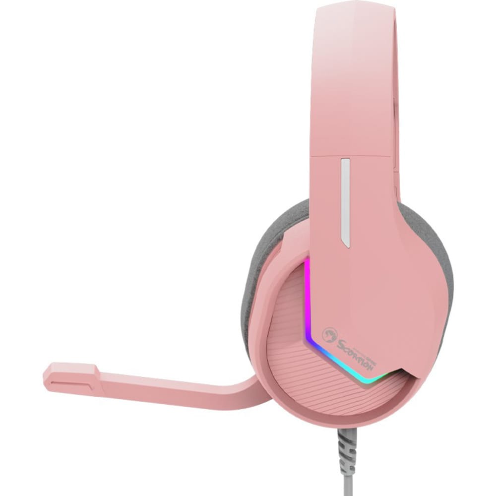 Casti Gaming MARVO H8618, stereo, USB, roz