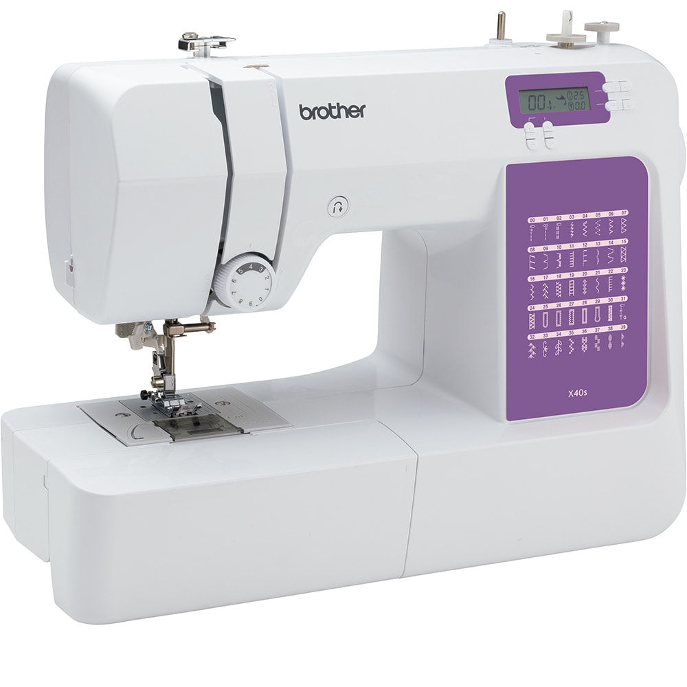 Masina de cusut BROTHER X40S BRX40SYD1, 850imp/min, 40 programe, alb-mov