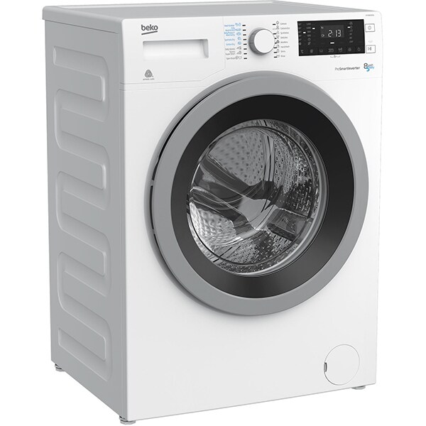 Masina de spalat rufe frontala cu uscator BEKO HTV8633XS1, 8/5kg, 1200 rpm, Clasa B, alb