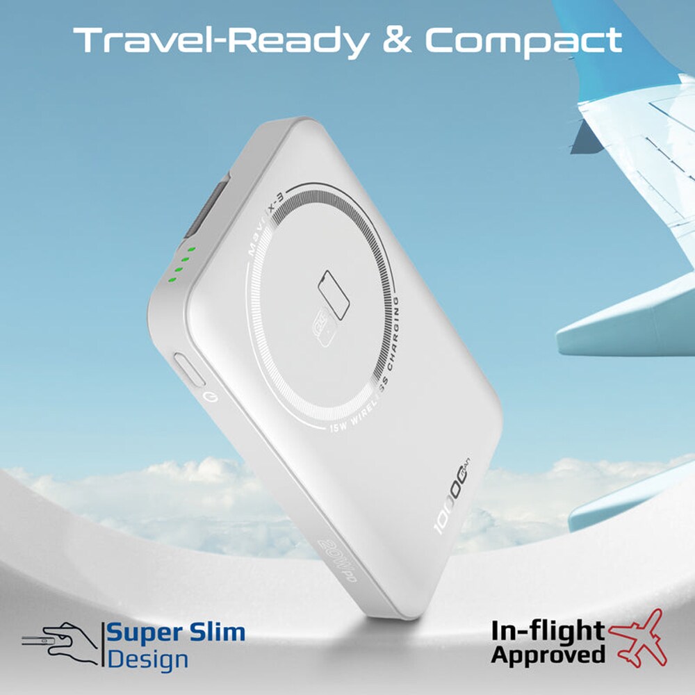 Baterie externa PROMATE Mavrix-3, 10000 mAh, 1x USB-C, alb