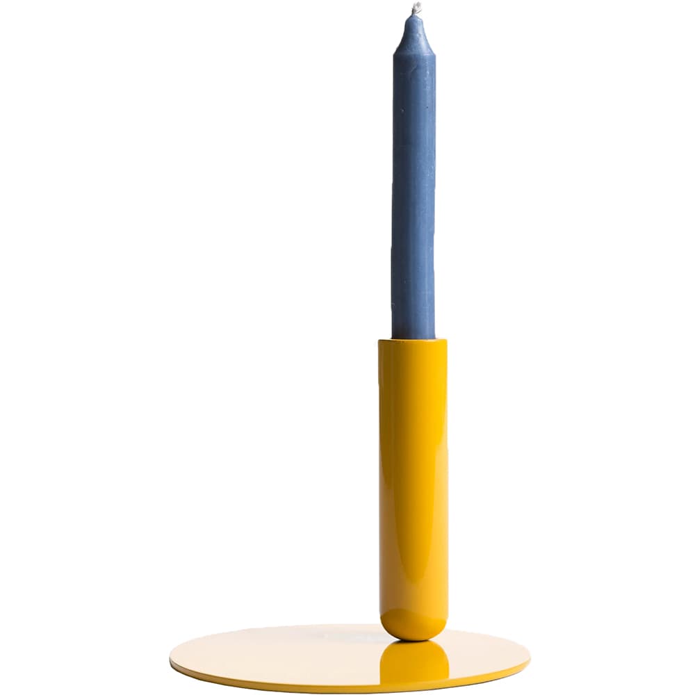 Suport lumanare Creo Tall, 17.7 x 15.2 cm, galben