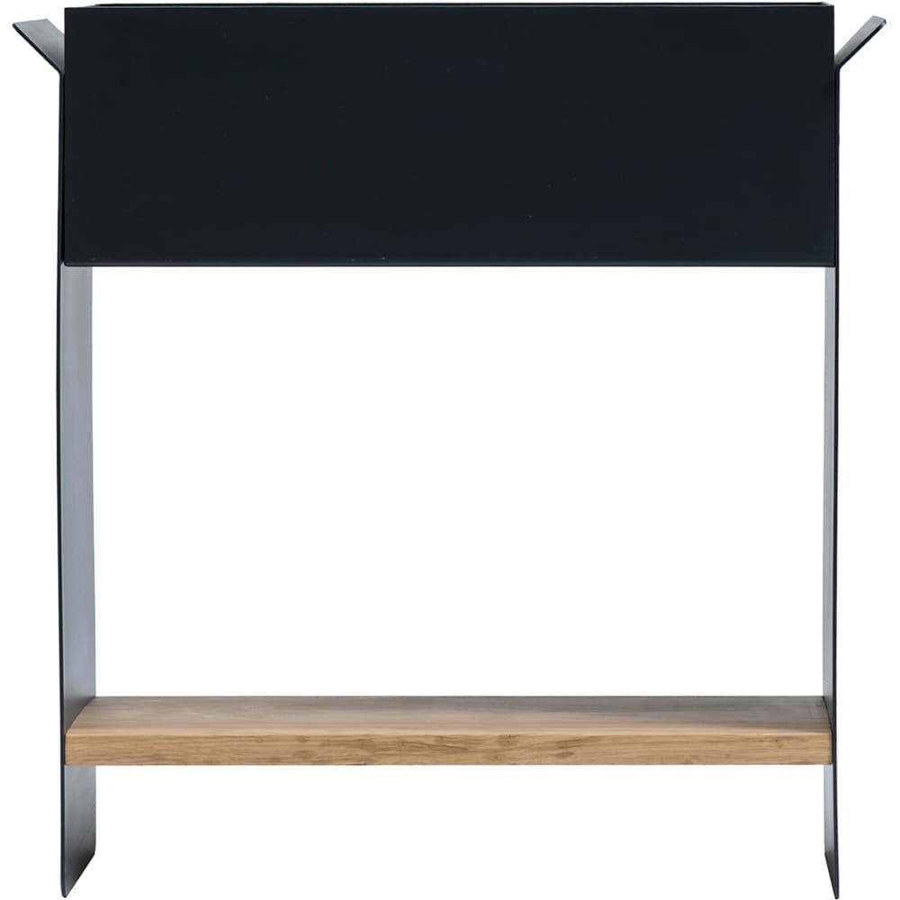 Unitate depozitare cu suport ghiveci flori SPIN Fliss, 68 x 25 x 71 cm, negru