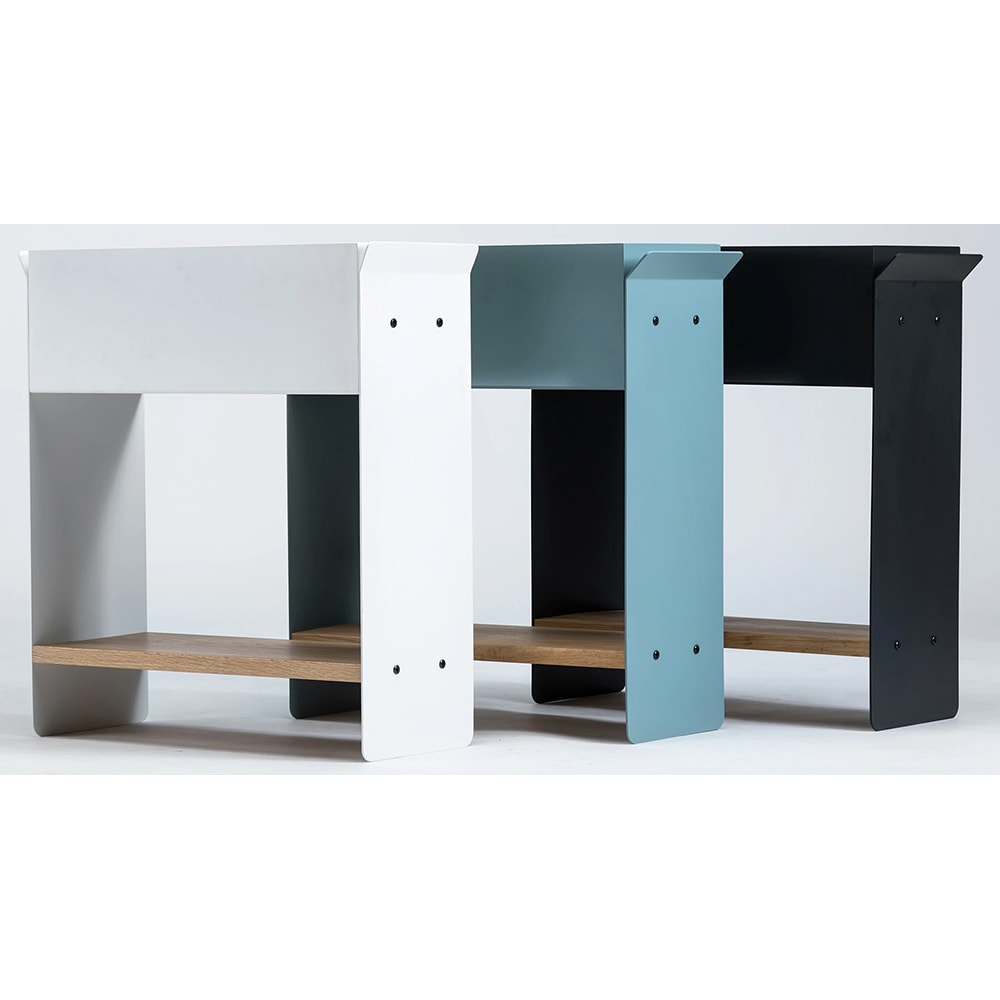 Unitate depozitare cu suport ghiveci flori SPIN Fliss, 68 x 25 x 71 cm, alb