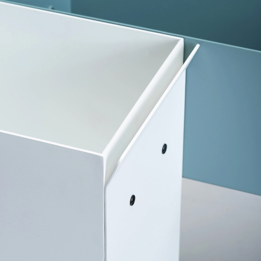 Unitate depozitare cu suport ghiveci flori SPIN Fliss, 68 x 25 x 71 cm, alb