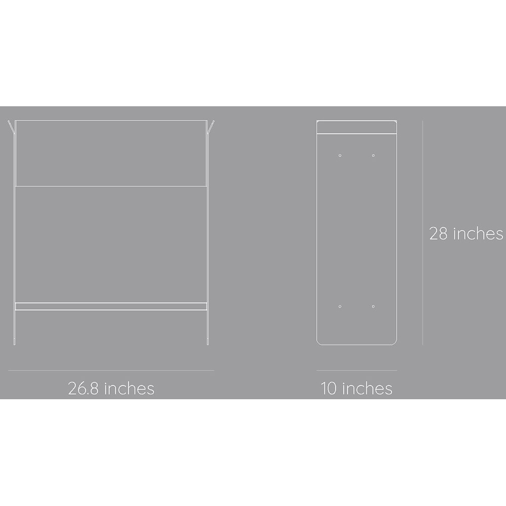 Unitate depozitare cu suport ghiveci flori SPIN Fliss, 68 x 25 x 71 cm, alb